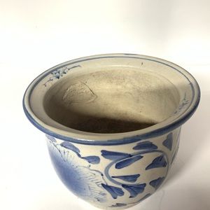 Vintage Chinese Blue and White Flower Decoration Jardiniere